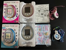 MINT Tamagotchi 4U Pink & Blue 2 Toy Bundle Bandai Japan w/ Box Case & Strap