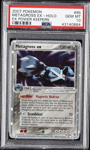 2007 POKEMON EX POWER KEEPERS #95 METAGROSS EX-HOLO PSA 10