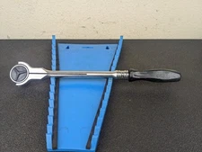 #bl309 Snap-on F747A  3/8" Drive Swivel Round Head Black Hard Handle USA Ratchet