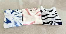 Lot Of 3 Teens Patterned Frayed Long Sleeve Sweaters S 