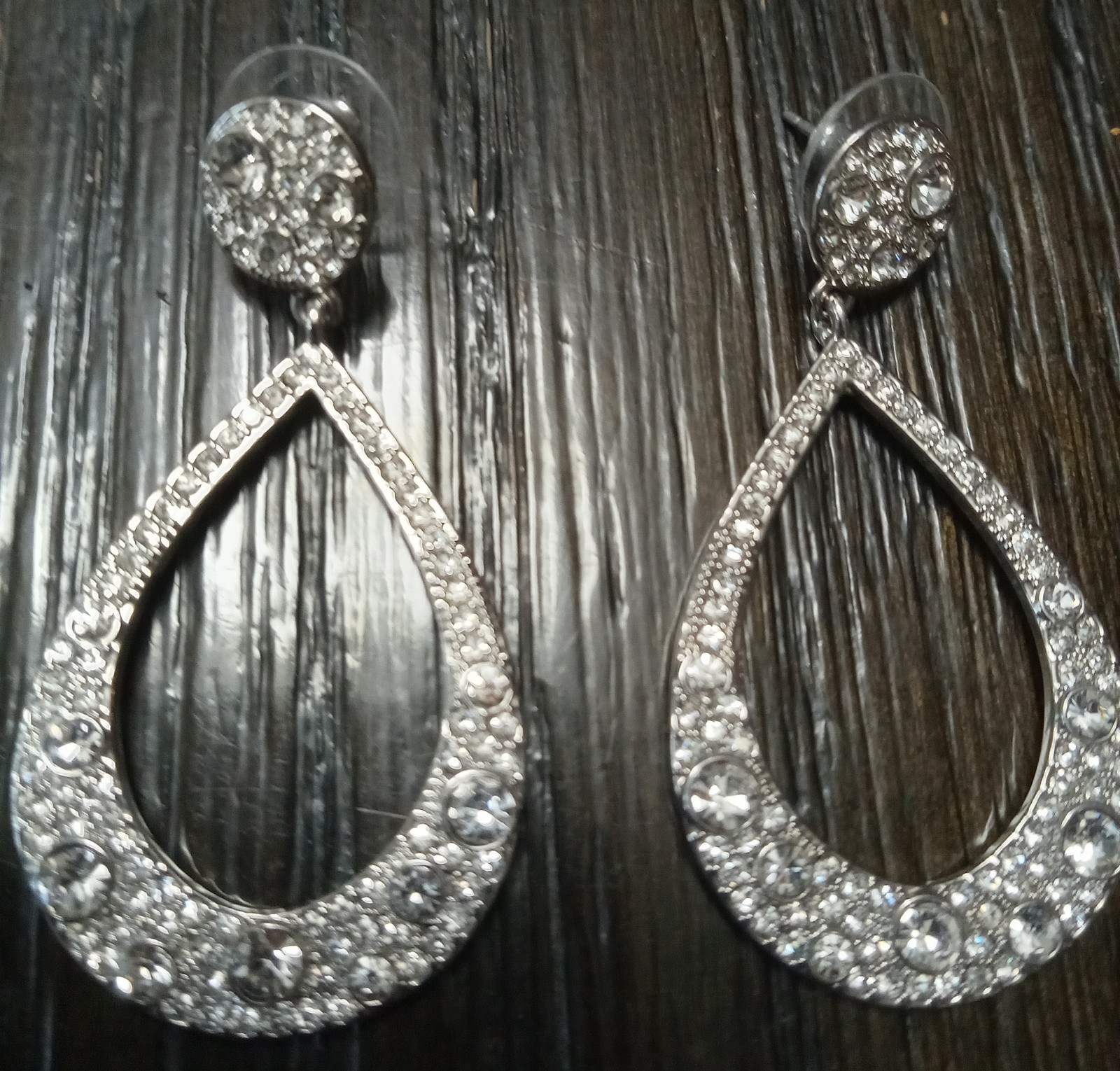 Givenchy Silver Earrings Teardrop Surrounded By W… - image 1