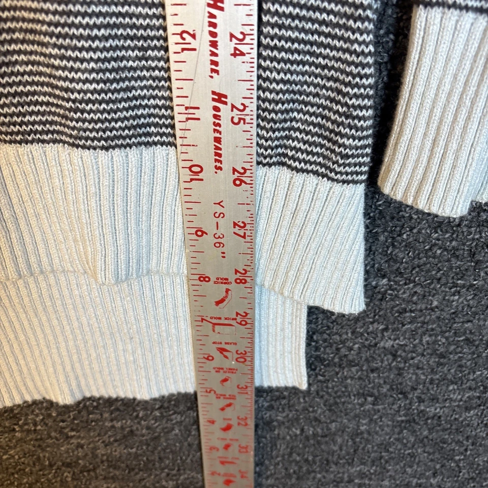 Suéter Top Ann Taylor Loft Tostado y Negro Rayas Capucha/Cuello Simulado Talla S Foto 2 de 4