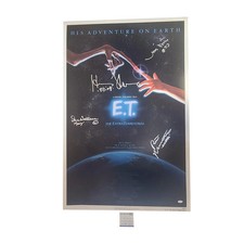 E.T. The Extra Terrestrial Cast Autographed 27x41 Movie Poster Exact Proof ACOA