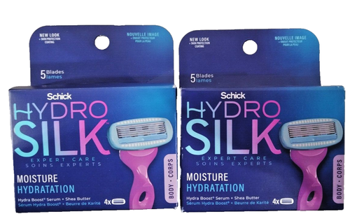 2 packs Schick Hydro Silk Expert Care Moisture Hydratation 5 blade 4 cartridges - 第 1/2 張圖片