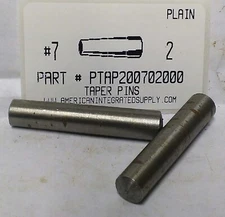 #7X2 TAPER PINS STEEL PLAIN .409" LARGE END DIAMETER (4)