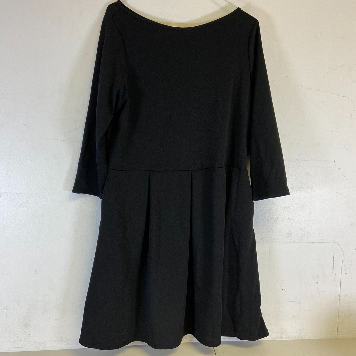 24/7 Comfort Apparel Midi Length Fit And Flare Pocket Dress Size