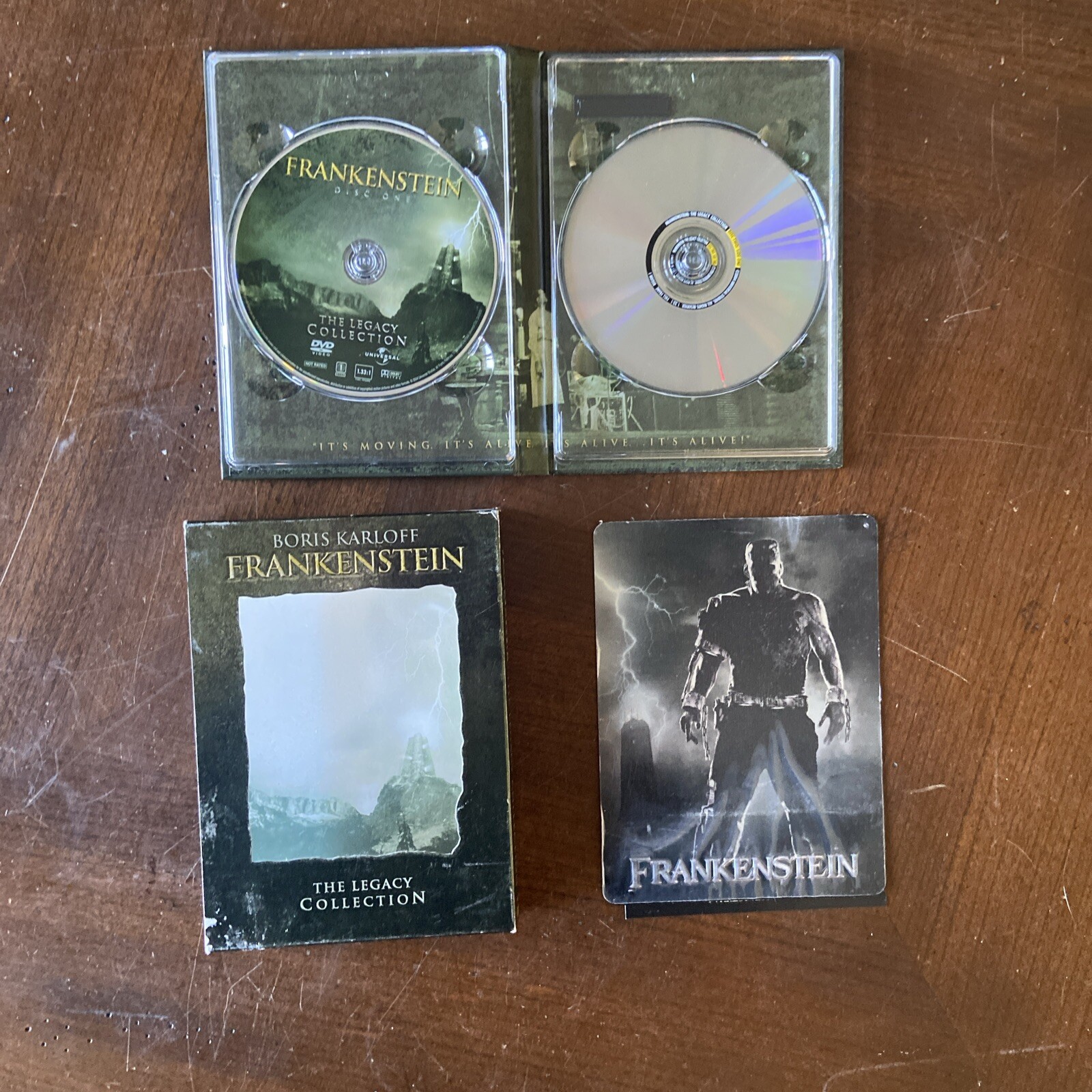 LOT (3) THE LEGACY COLLECTION-DRACULA, FRANKENSTEIN, THE WOLFMAN Metal tin