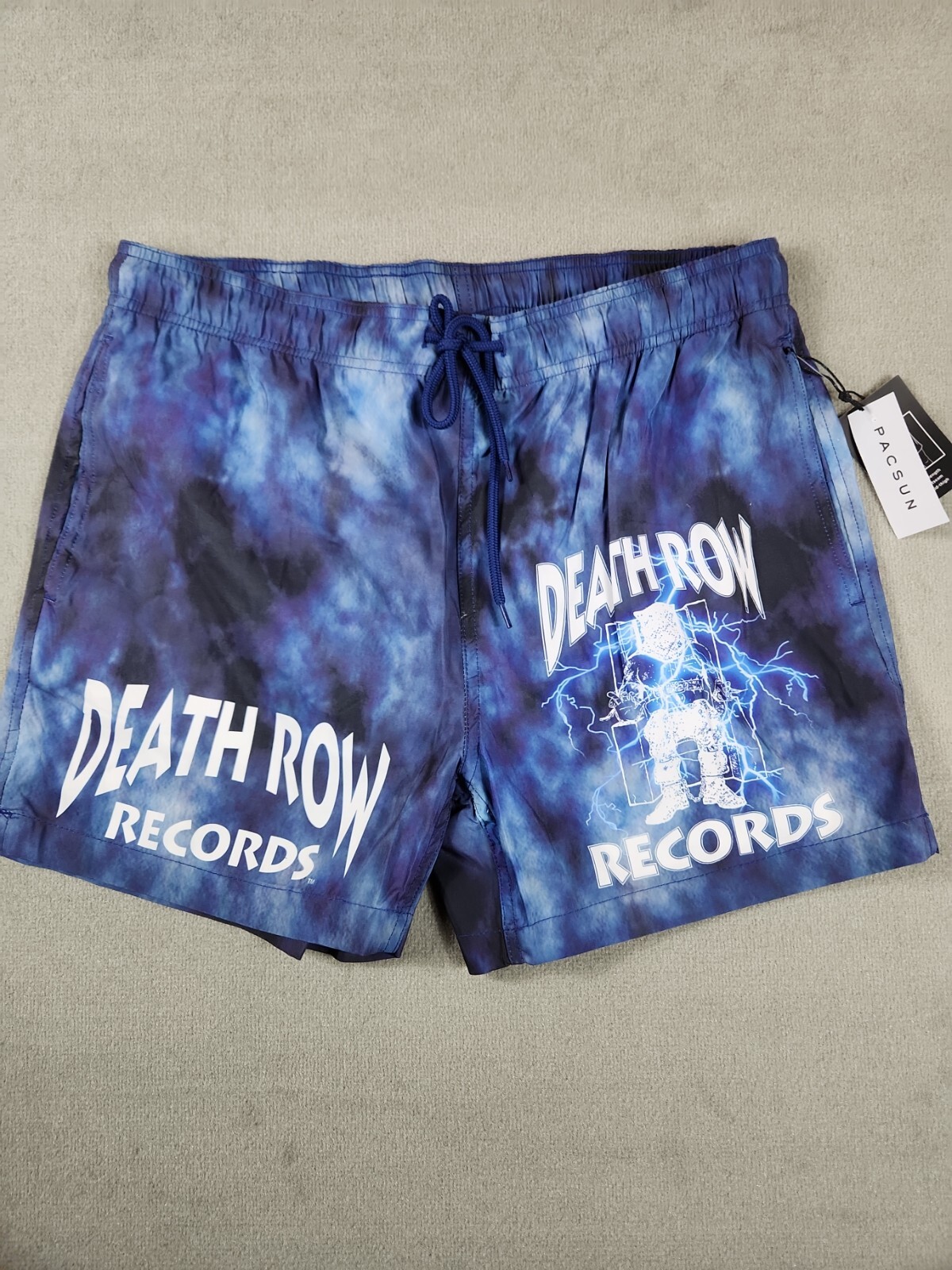 FILA Pantaloncini da nuoto Death Row Records cravatta tinta 15" blu da uomo taglia M