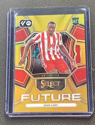 2023 Panini Select - Dion Lopy #10 La Liga Future Gold Prizm /10 (RC)