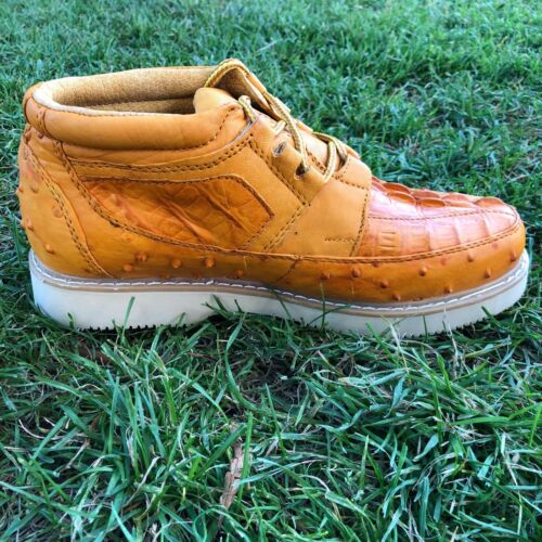 Zapatos de cuero con estampado de cocodrilo/avestruz para hombre Zapato informales Coco-Ave Est.1214 - Imagen 35 de 36