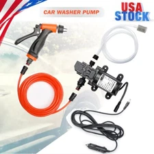 12V High Pressure Washer Gun Car Wash Foam Spray Short Wand w/ Water Pump 100W