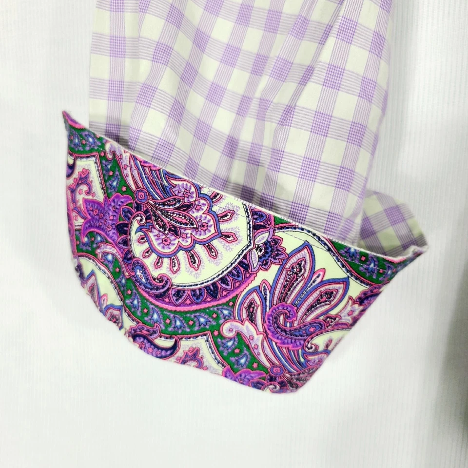 Camisa de vestir con botones Alan River para hombre XL cachemira puños abatibles manga larga Foto 4 de 4