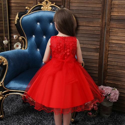 2-10 Years Girls Lace Tutu Dress Kids Christmas Party Birthday Pageant Gown - Picture 7 of 12