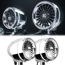 Bluetooth Waterproof Motorcycle Stereo Chrome LED Speakers Audio System Harley