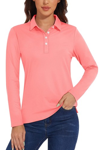 Women's Golf Shirts Lightweight UPF50+ Long Sleeve UV Protection Polo Shirts US - Picture 61 of 61