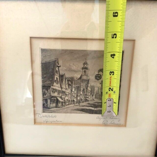 Paul Sollmann Etching Rothenburg Germany Architectural Print Town VTG Signed Art - Picture 9 of 20