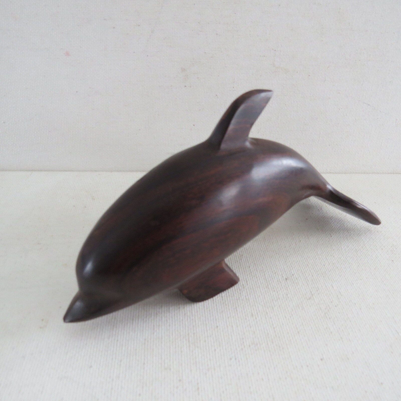 Vintage HAND Carved Ironwood Dolphin Figurine