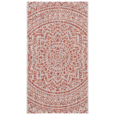 SAFAVIEH Outdoor CY8734-36512 Courtyard Lt Beige / Terracotta Rug