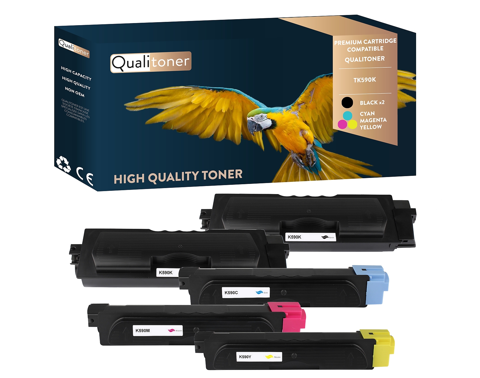 Toner TK590K contre les impressions pâles et les pannes
