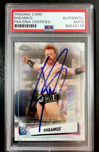 Sheamus Signed 2021 Topps Chrome WWE Trading Card Autograph PSA DNA Slabbed
