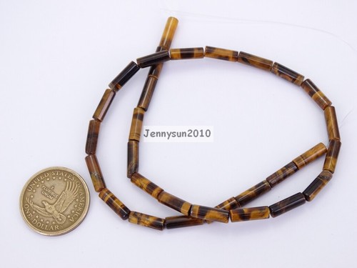 Natural Gemstone Round Tube Loose Spacer Beads 4mm x 13mm 15.5'' Inches Strand - Picture 36 of 62