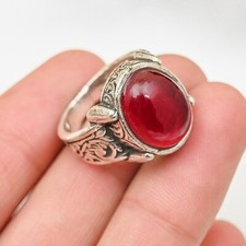 Natural Red Garnet Favorite Men's Ring 925 Sterling Silver Ring, All Size M240