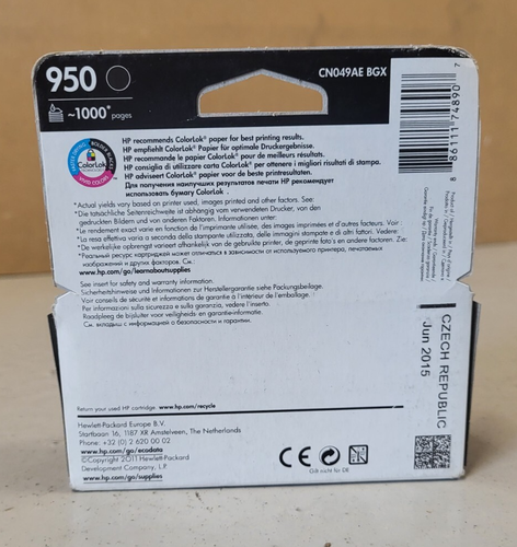 Cartouche d'encre HP 950 noire CN049AE neuve dans son emballage d'origine RG TVA MHD : 06.2015 - Photo 2/3