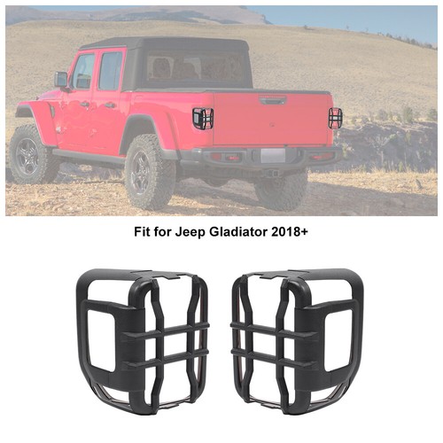 Black Rear Taillight Lamps LED Guards Decor Cover For Jeep JT Gladiator 2020-23 - Picture 4 of 9