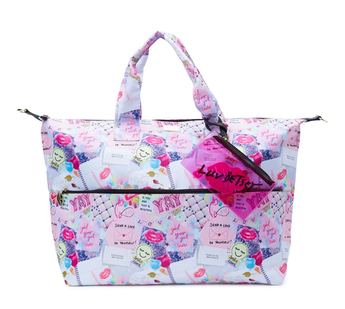 Borsa da viaggio Luv by ~BETSEY JOHNSON~ grande Marly Mix stampa multimediale weekend NUOVA - Foto 1 di 4
