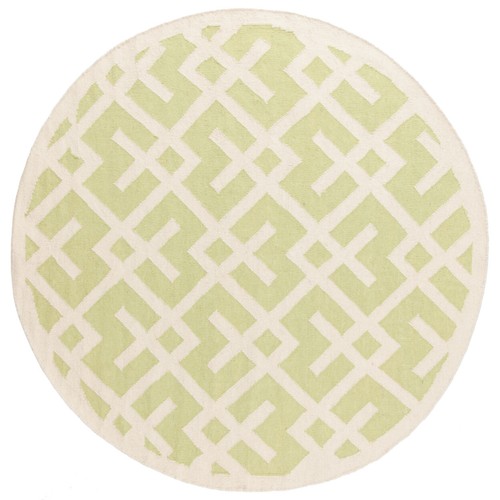 SAFAVIEH Dhurries DHU552A Light Green / Ivory Rug - Picture 4 of 24