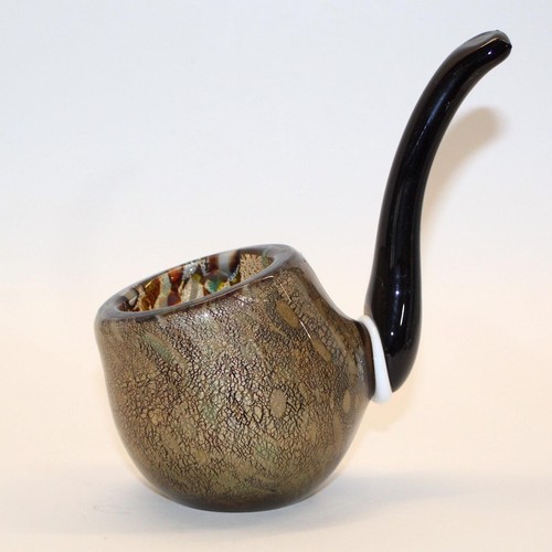 LUJOSO Cenicero en Forma de Pipa De Colección MURANO 🇮🇹 Italia Veneciana ArT GLaSs Oro 24k - Imagen 23 de 23
