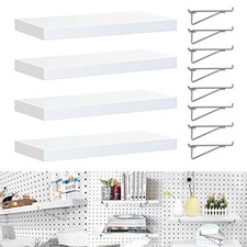 Pegboard Shelves 4 Pack Pegboard Shelf Brackets with Metal Pegboard Hooks Hea...