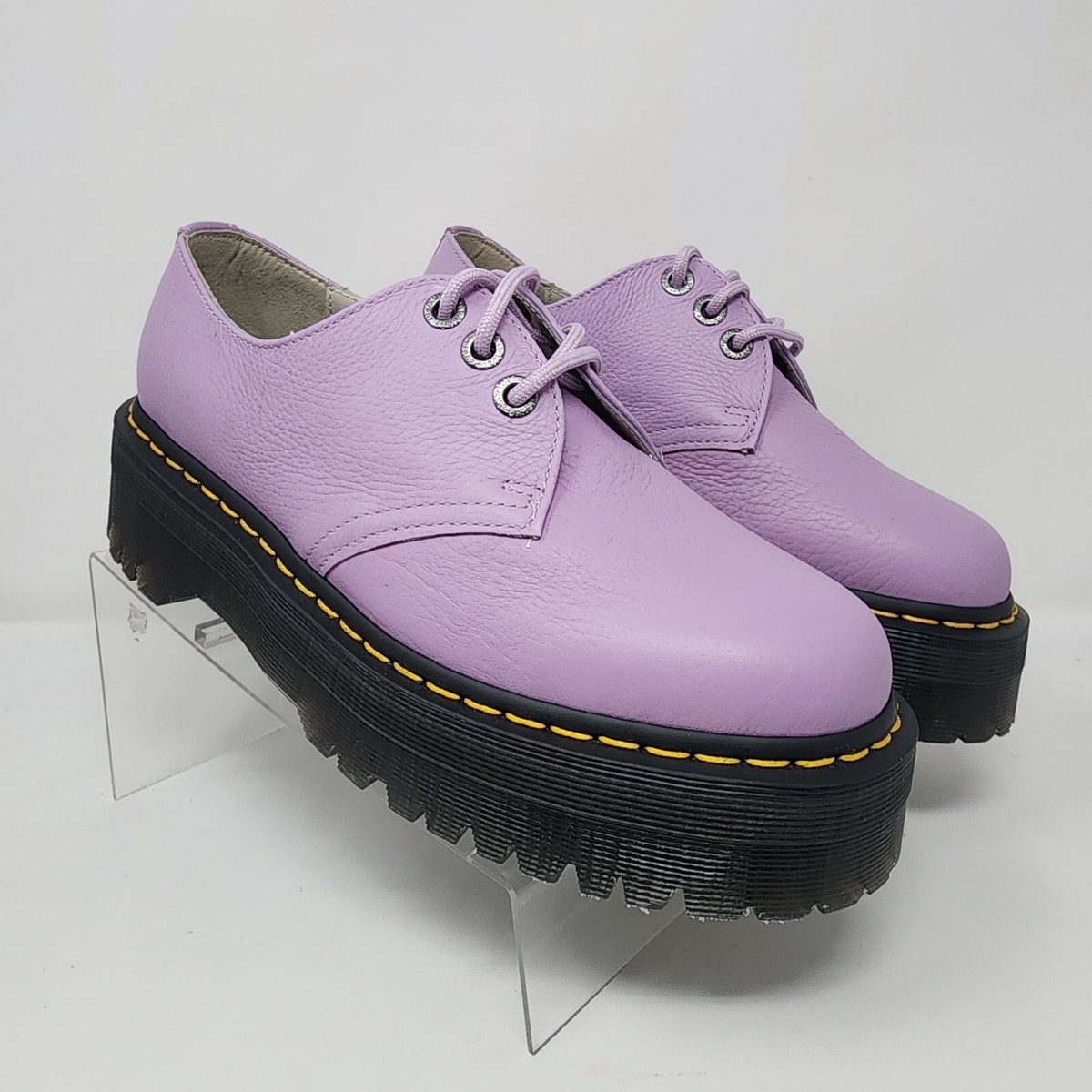 Dr Martens Platform Shoes Womens 9 Purple Lavender Leather