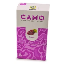 Camo Self Rolling Natural Tea Leaf Wraps - Grape (25packs) (125 wraps)