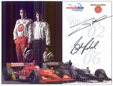 2008 Justin Wilson + Graham Rahal signed Newman Haas Lanigan Indy Car postcard