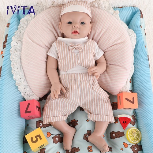 Lifelike Reborn Baby Boy Doll 20''Full Body Silicone Real Touch Kids Playmate - Picture 12 of 12