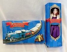 Set treno film Anastasia 1997 con fashion doll giocattolo film d'animazione vintage