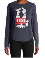 Disney NEW♈Junior's Printed LS Tee size M (7-9)~grey/red 101 Dalmations