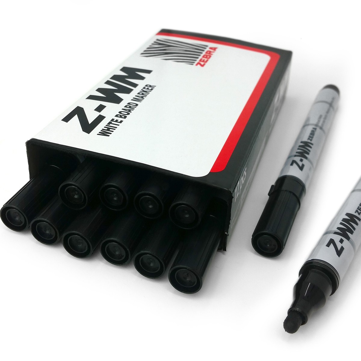 Zebra Z-WM Whiteboard Marker Pens - Dry Wipe - Bullet Tip - Black