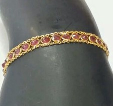 18k Solid Yellow GOLD bracelet with colored stones