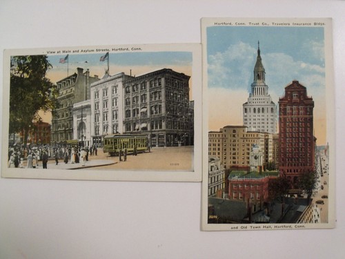 LOTE DE 18 POSTALES HARTFORD, CONNECTICUT CT. PRE-LINO ERA PRE-WWI Y PRIMERA WW SIN PUBLICAR - Imagen 8 de 11