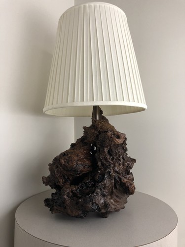 Massive Vintage Retro Burled Walnut Live edge Lamp Circa 1970s Nakashima Era - Picture 5 of 12