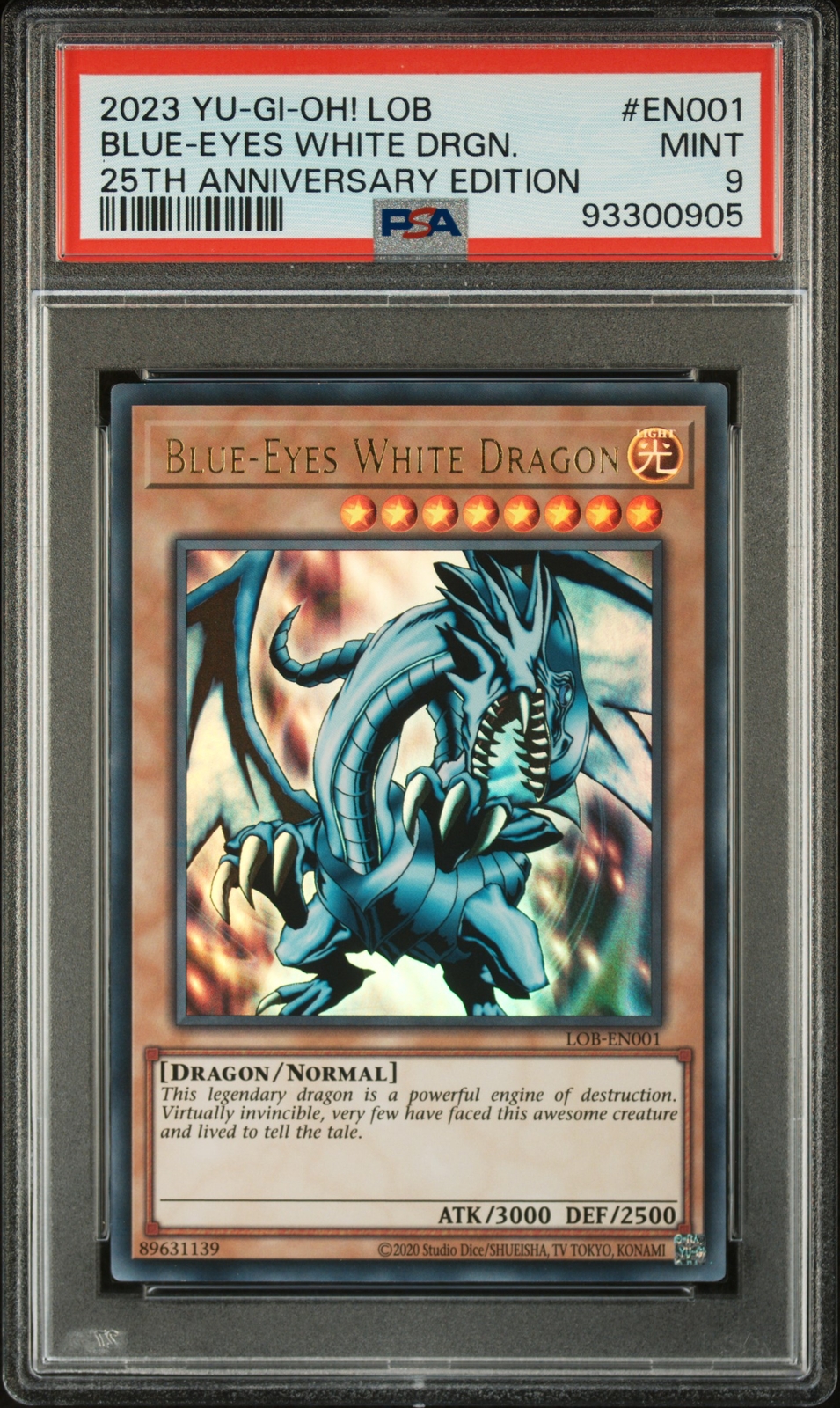 2023 YU-GI-OH! #EN001 BLUE-EYES WHITE DRAGON PSA 9