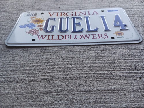 2017 Virginia Personalized Vanity License Plate GUELI4 Wildflowers - Picture 3 of 7