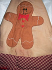Gingerbread Man & Candy Cane Cotton Christmas Tree Skirt-Cranberry, Brown & Tan