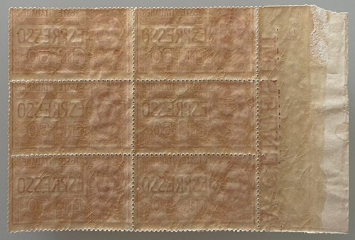 ITALIA REGNO 1920 BLOCCO DI 9 DEL 50 c. ESPRESSO MNH** - Picture 2 of 2
