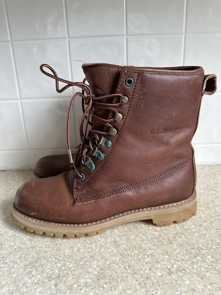 L.L. Bean 70-х кожи водонепроницаемый Gore-Tex водонепроницаемый плюс ботинки Sz 7,5-8 женщин - Изображение 3 из 4