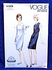 Vogue Pattern 1978 Reproduction 60s Draped Front Evening Dress 18-26 Uncut