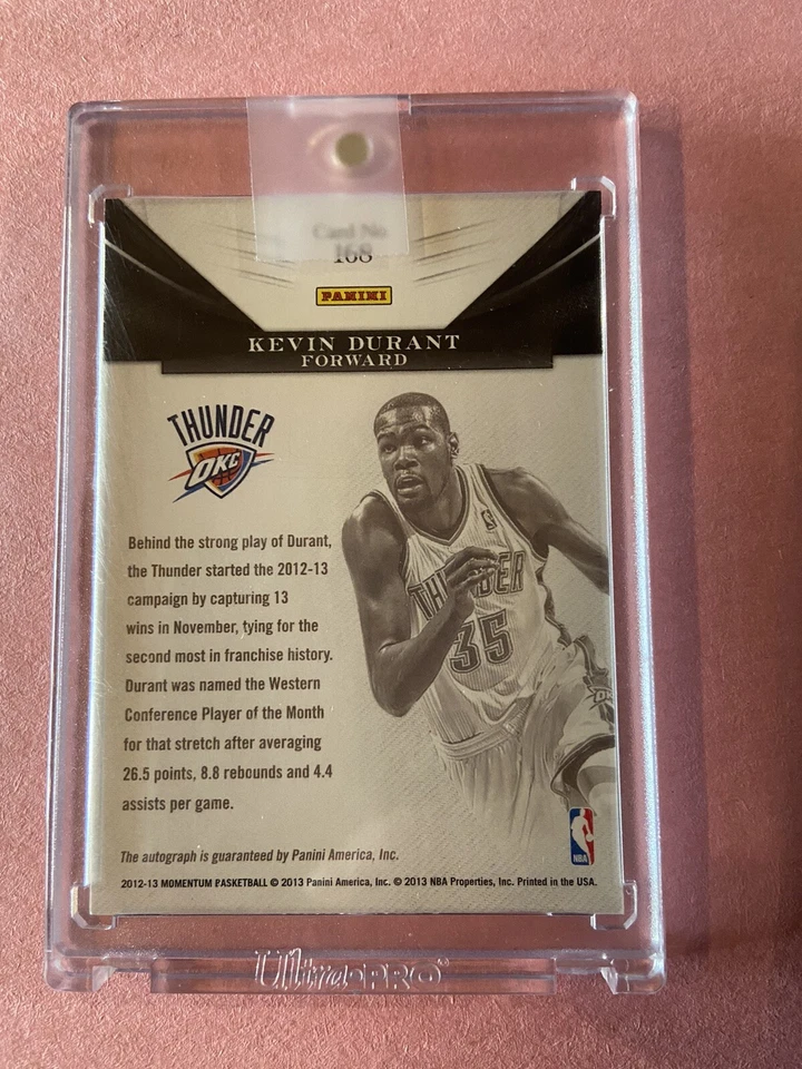 Kevin Durant 2012-13 Panini Momentum Monumental Marks Auto Autograph 39/49 seal - Image 2 of 2