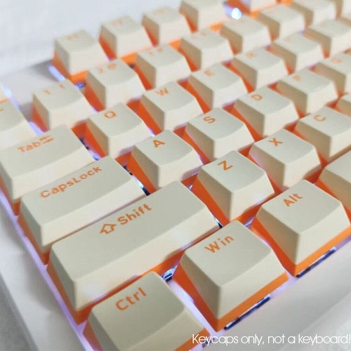 Orange Cheese PBT Pudding Keycaps Set Double Shot OEM for Cherry MX Keyboards - Picture 4 of 9